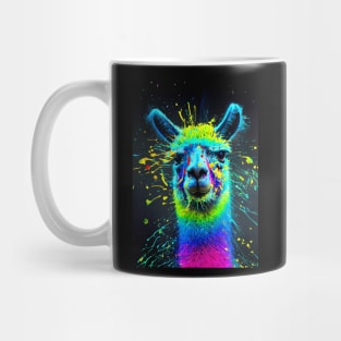 Splatter Paint Llama Mug
